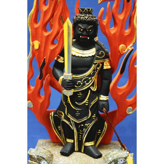 仏像 不動明王 木製 彩色 4.5寸 真言宗 木製彩色 不動明王 3.5寸～4.5寸