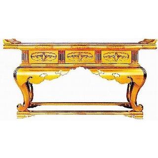仏具 寺院用 若葉入前卓 経机 机 背高 5.0尺 : 仏壇職人 関工作所