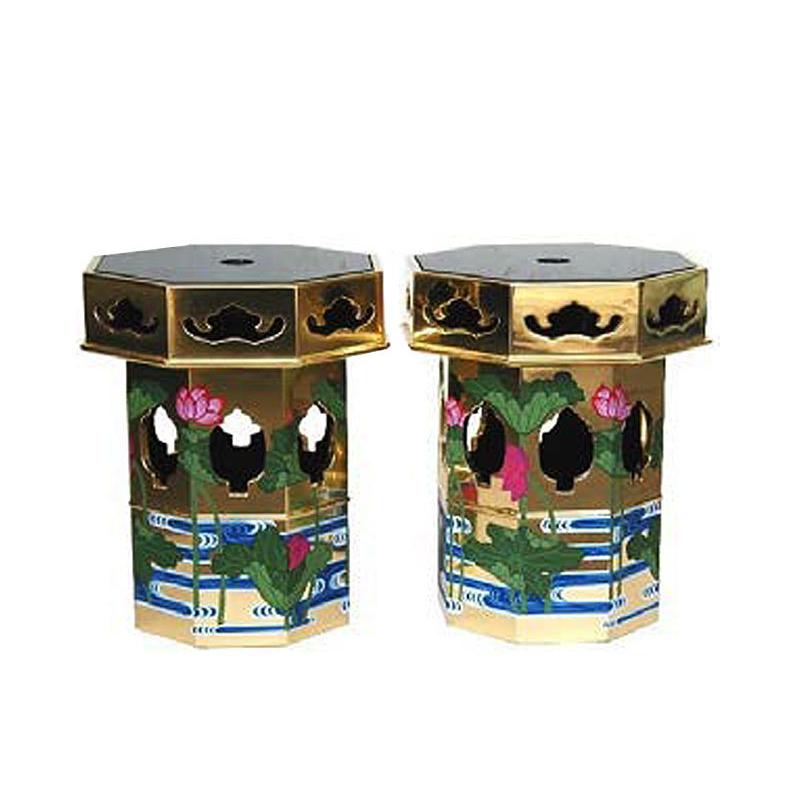 仏具 お寺さま用 (真宗大谷派 東) 供笥 八角茴香筒型胸花 二人組 6.0寸 仏壇、仏具-キッチン、日用品、文具