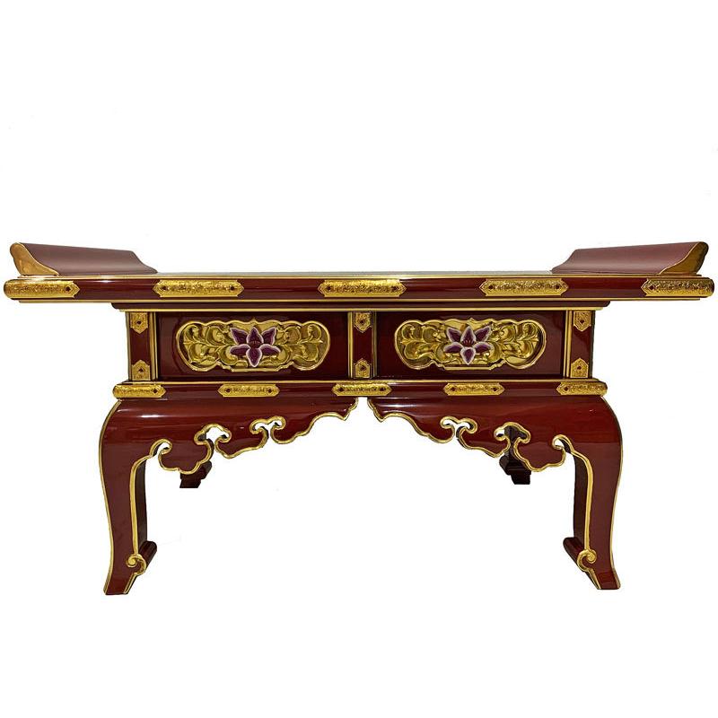 仏具 寺院用 各宗派 導師机 金具打 2尺5寸 朱 寺院仏具 机
