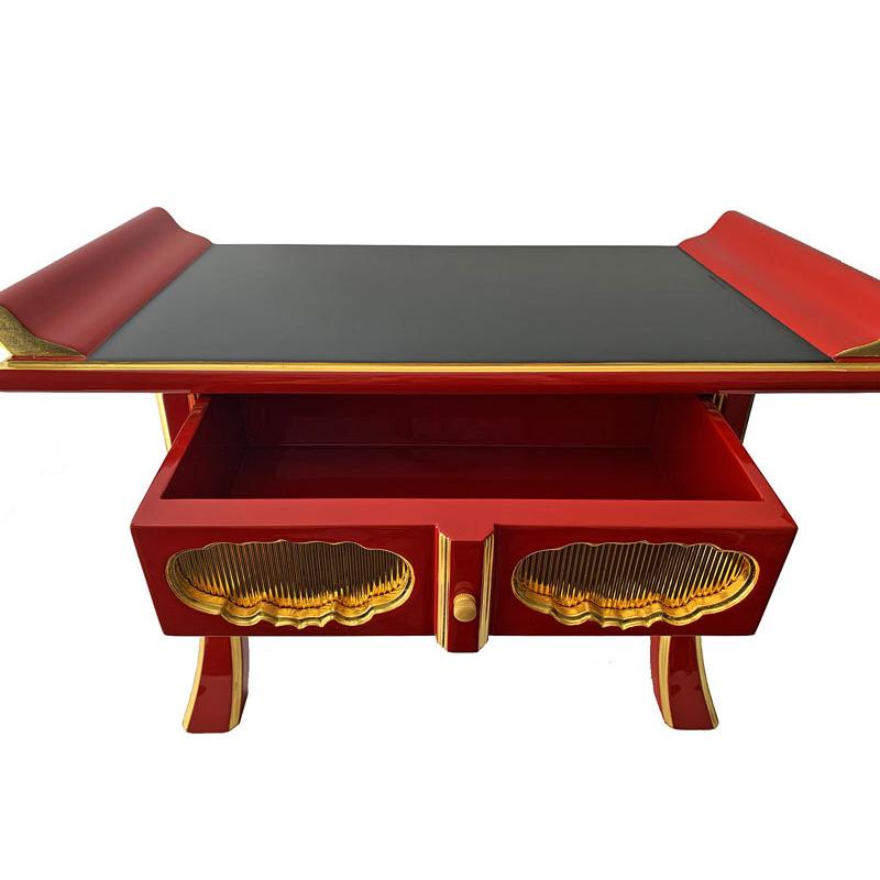 仏具 寺院用 各宗派 経机 中京型 朱色 金具なし 2尺5寸 机 : 仏壇職人