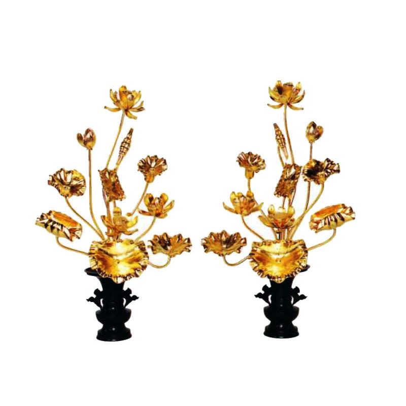 仏具 寺院用 各宗派 寺院仏具 常花 木製 純金箔 一対 3尺 11本立