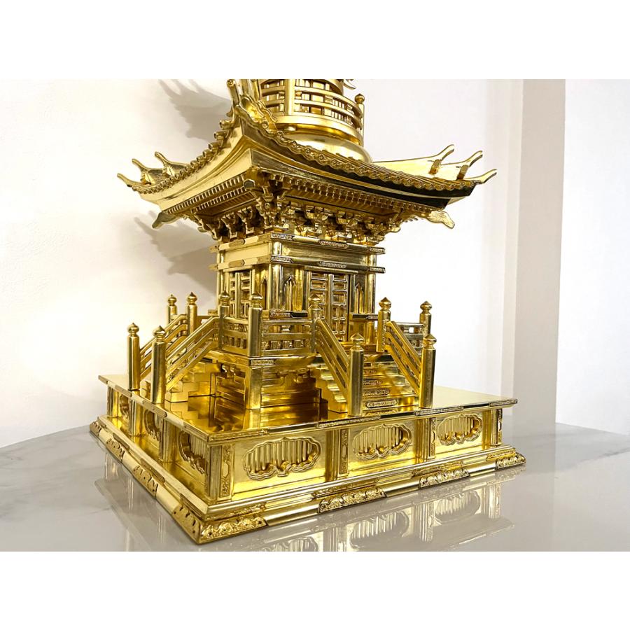 仏像(仏具、仏壇)1 寺院 多宝塔 金具打 1尺3寸 木製 寺院仏具 各宗派 : 仏壇職人 関