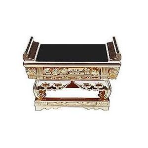 仏具 経机 机 卓 浄土真宗本願寺派 西 前三段 和讃卓 7.0寸 黒塗り