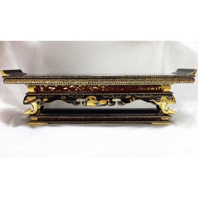 仏具 経机 机 卓 浄土真宗本願寺派 西 前卓 蒔絵入 18.0寸 : 10002745 