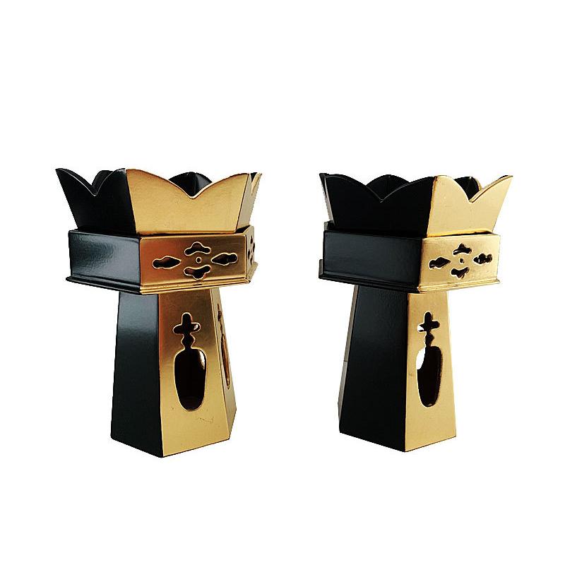 香炉台 5寸欅 菊模様三切り純金箔はり 129th KOGIRE-KAI AUCTION