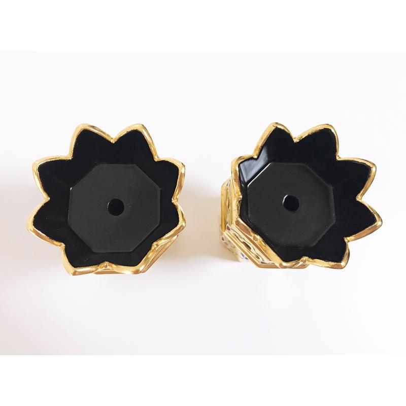 木製 純金箔 八角花束 花立 唐草彩色 2.5号