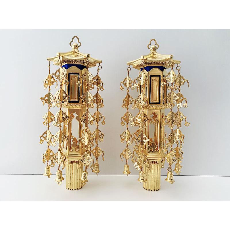 仏具 幢幡瓔珞 6.0寸 1対 純金箔 浄土宗 禅宗 天台宗 真言宗 各宗派