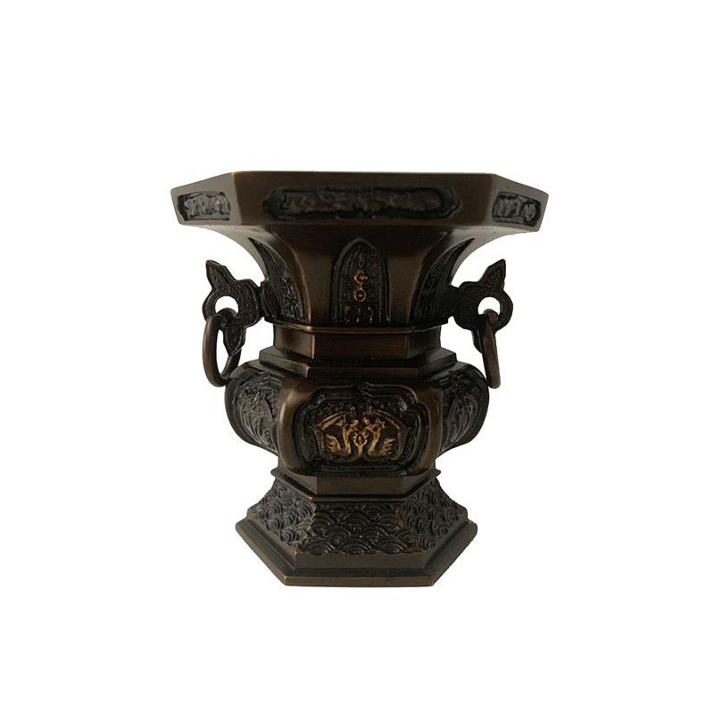 仏具 六角伝来型五具足 4.5寸 国産 仏具セット 【 浄土真宗本願寺派 西