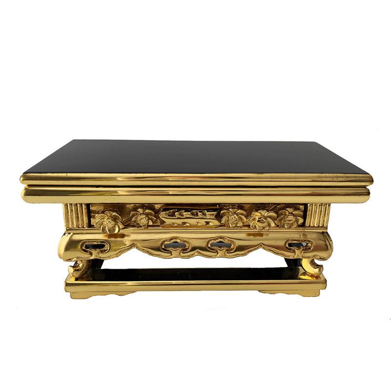 仏具 木製 純金箔 上前 黒 華鋲卓 花鋲卓 4.0寸 純金箔 真宗大谷派 東 仏光寺 高田派