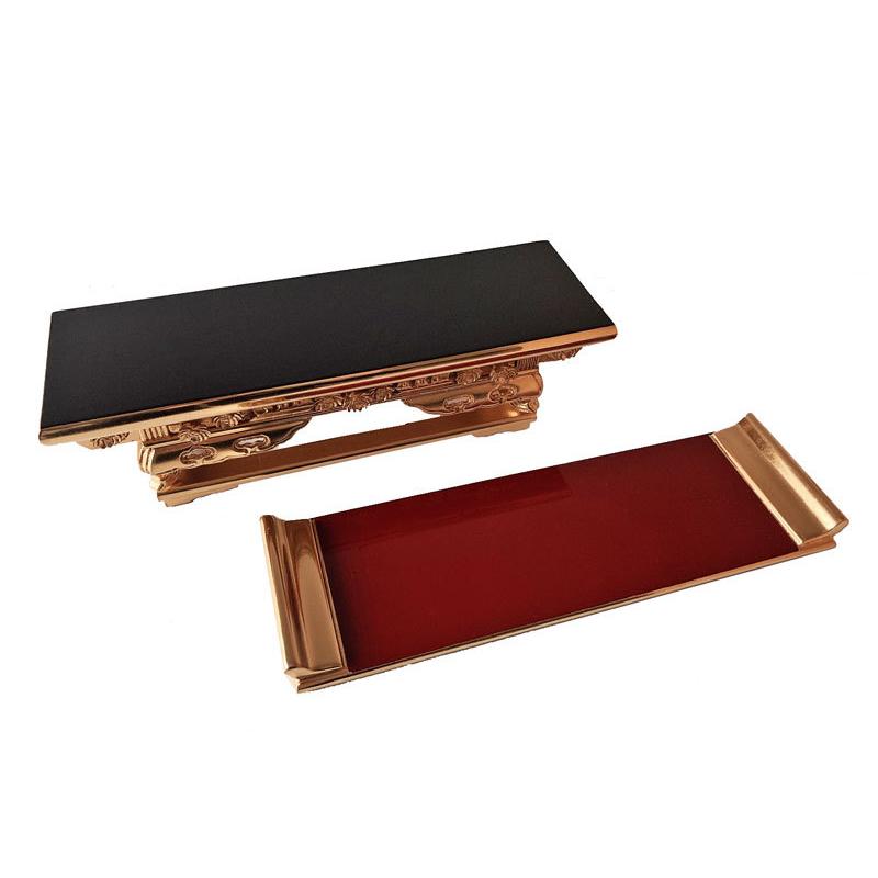 仏具 前卓 上前 西 20.0寸 朱塗 木製 純金箔 浄土真宗本願寺派 : 仏壇