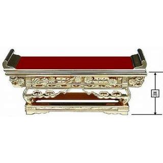 浄土真宗本願寺派 西 仏具 卓 前三段 前卓 9.0寸 朱塗り : 仏壇