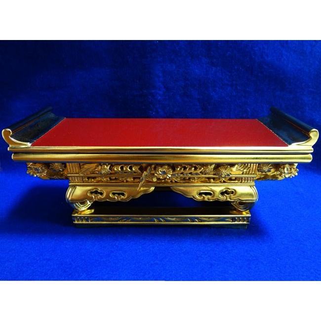 仏壇　仏具　前卓 楽天市場】前卓 仏具 ワラビ卓 唐木製 無垢材9号(27センチ）摺り漆仕上