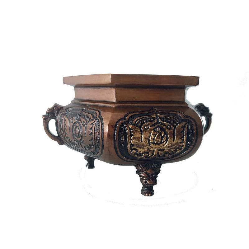 国産 線香立て 光印六角伝来型 前香炉 4.0寸 用 浄土真宗本願寺派 西