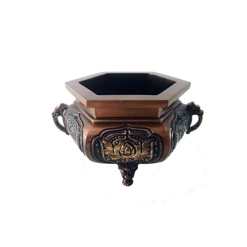 国産 線香立て 光印六角伝来型 前香炉 4.0寸 用 浄土真宗本願寺派 西