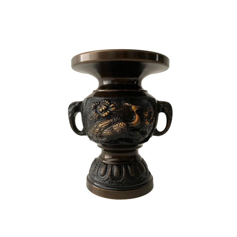 仏具 孔雀三具足 京色 4.5寸 仏具セット 浄土宗 禅宗 日蓮宗 天台宗