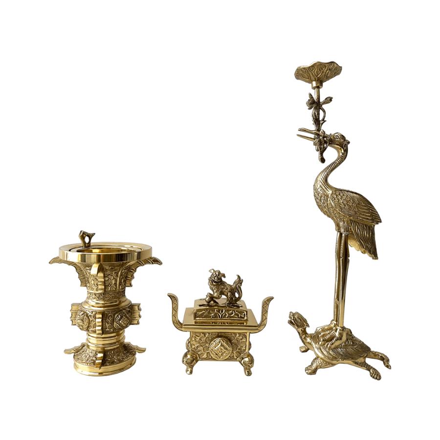 仏具 本山彫三具足 フッ素加工 3.5寸 仏具セット 真宗大谷派 東 : 仏壇