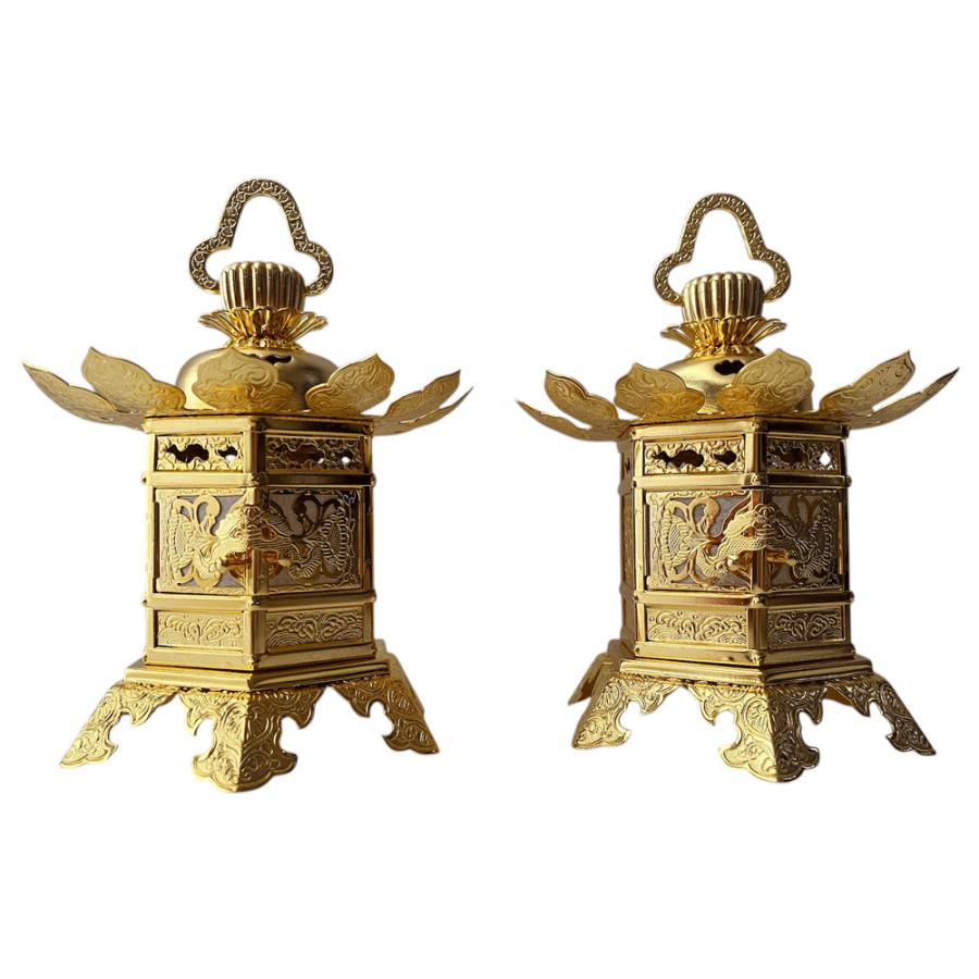 仏具 六角型吊灯籠 神前灯篭 2.5寸 (灯籠 灯呂) : 仏壇職人 関工作所