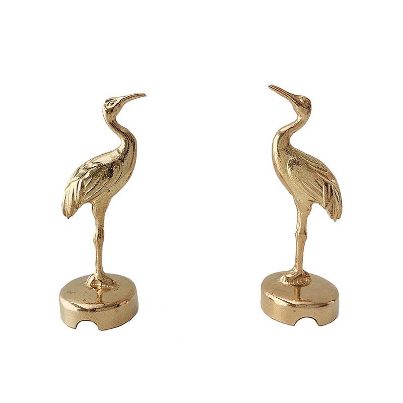 真宗大谷派 東 仏具 灯明 / トウミョウ 押え 鶴 (ツル) 小 電線の溝付