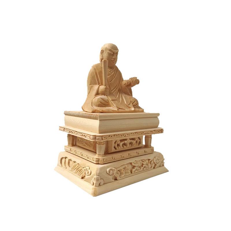 仏像 日蓮上人 ヒノキ 1.5寸 仏具 白木 日蓮宗 木彫 木製
