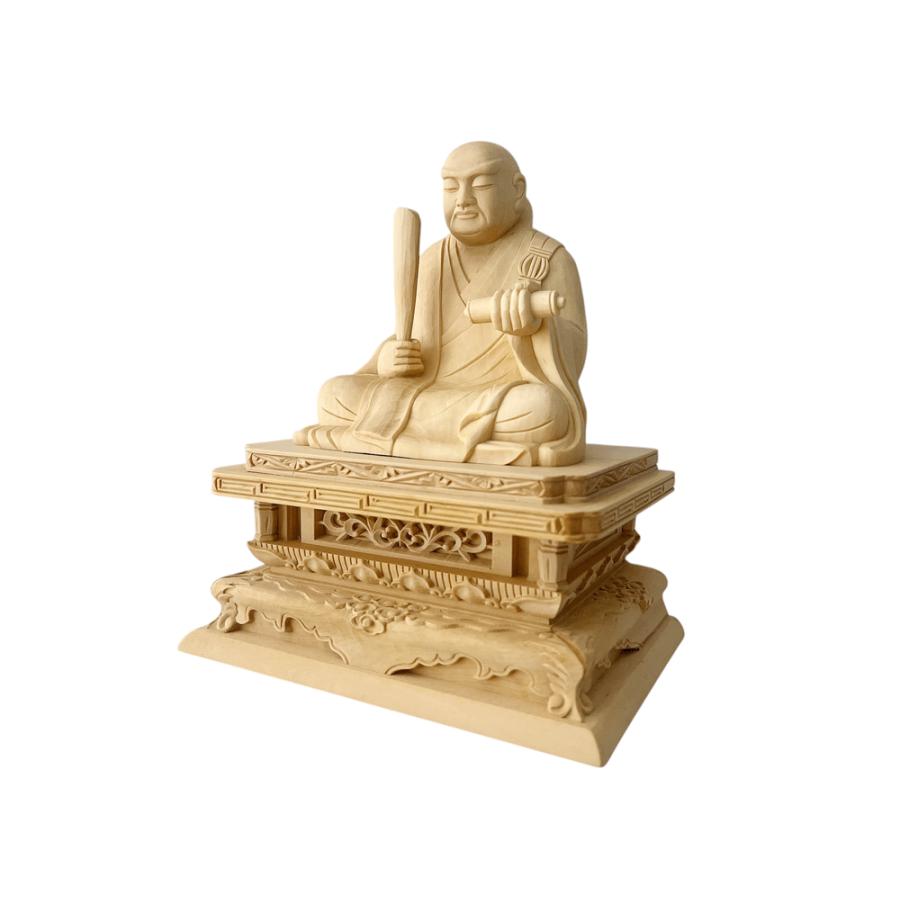 仏像 日蓮上人 総柘植 2.5寸 仏具 日蓮宗_1
