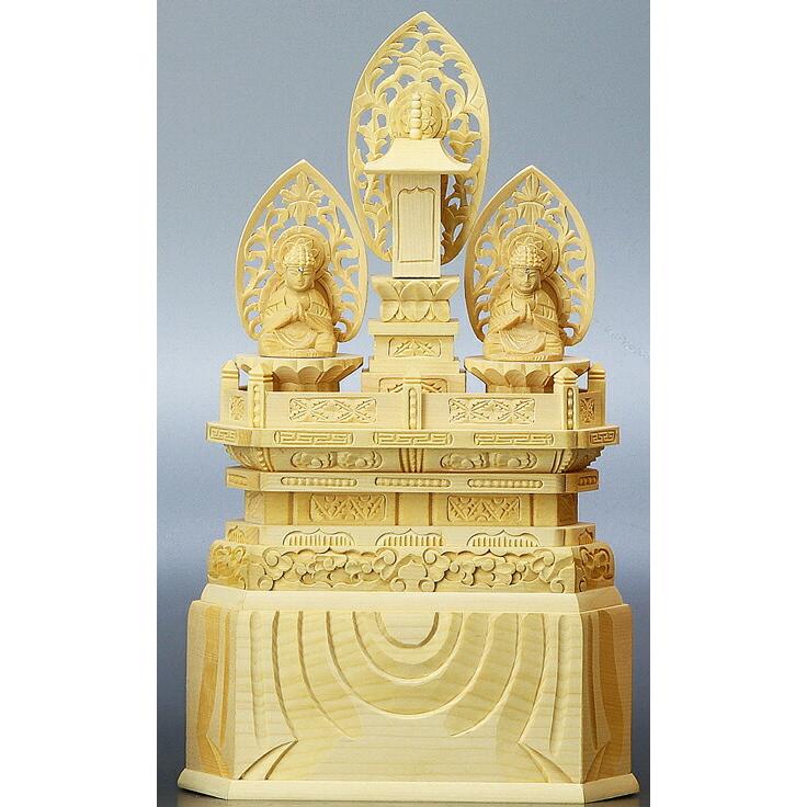 仏像 三宝尊 日蓮宗 白木 1.2寸 仏具