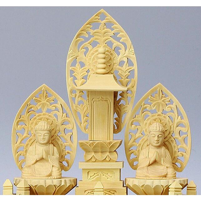 仏像 日蓮宗 三宝尊 白木 1.0寸 仏具 木製 : 仏壇職人 関工作所 - 通販