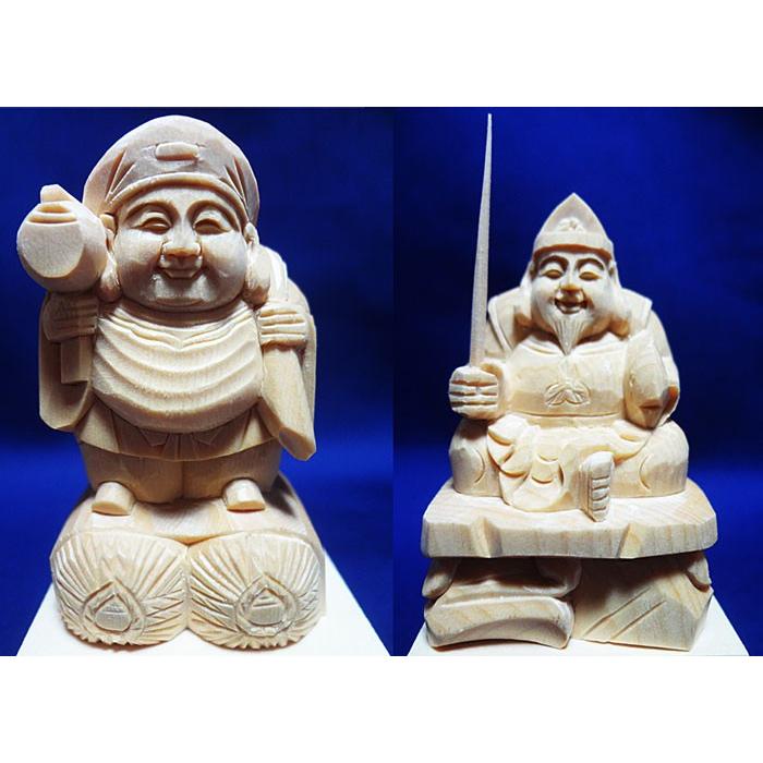 恵比寿 大黒天 台付 2.5寸 仏具セット 白木 【Safaristore】