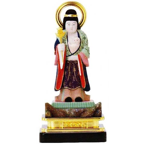 子安鬼子母神 彩色 4.5寸 【でき】 仏具