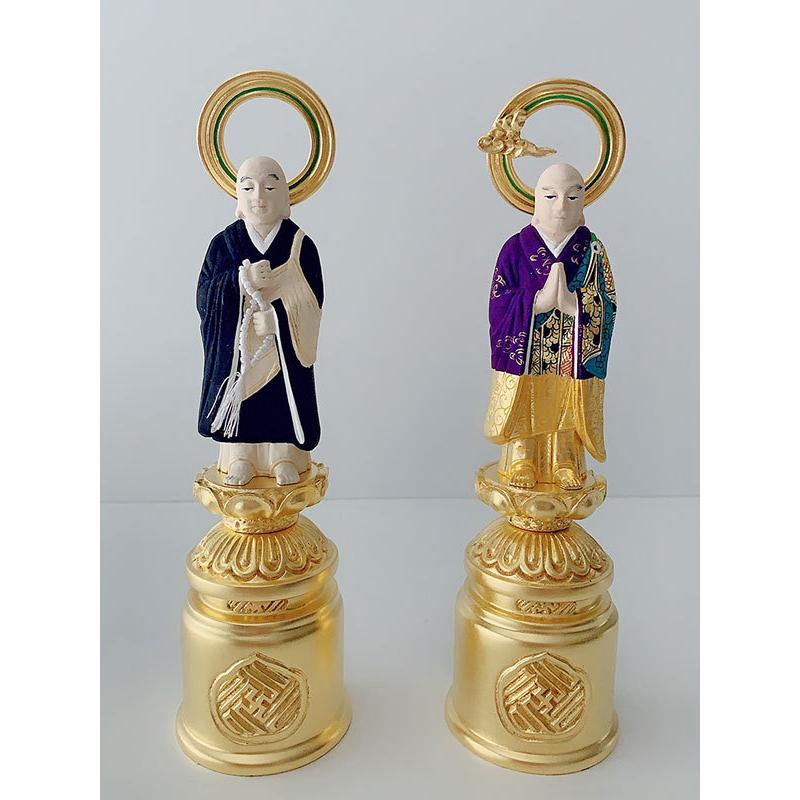 法然上人 善導大師 両大師 彩色 4.0寸 仏具 浄土宗 【クァンイン】