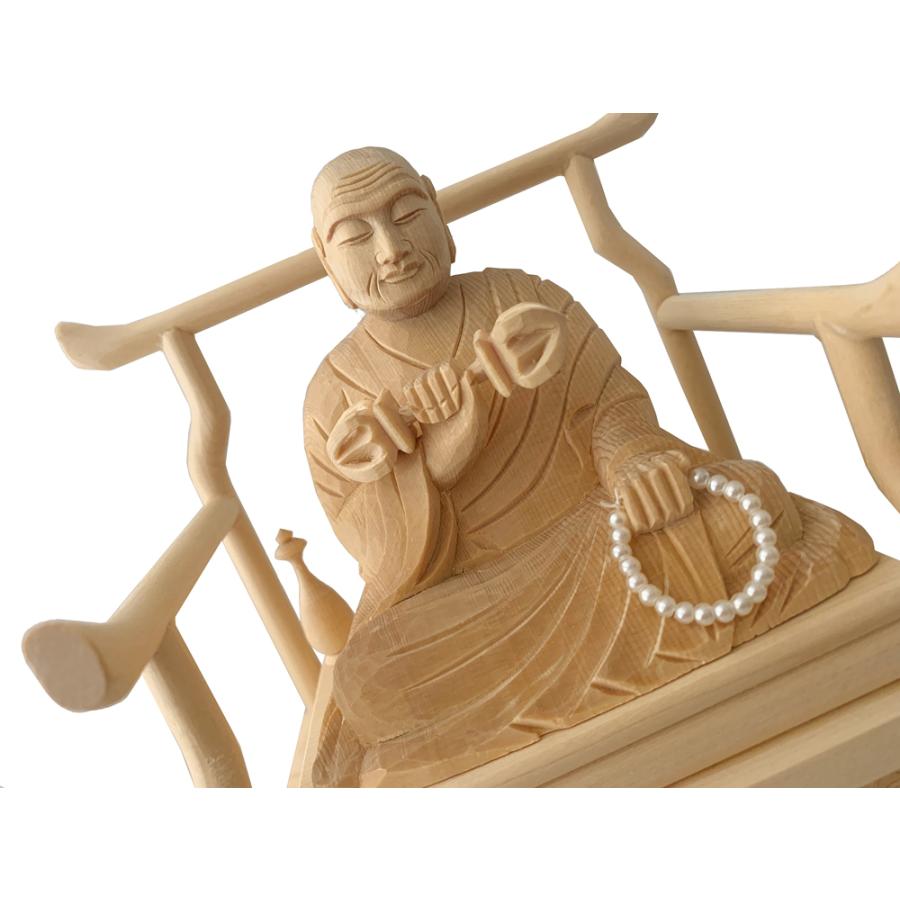 仏像 興教大師 弘法大師 真言宗智山派 白木 2.5寸 : 仏壇職人 関工作所