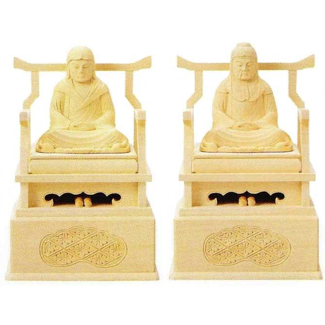 仏像 伝教大師 天台大師 総白木 3.0寸 仏具 天台宗
