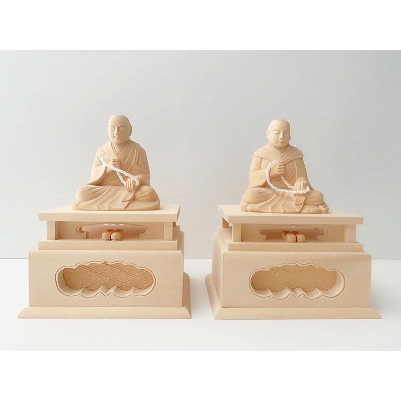 浄土真宗本願寺派 西 仏像 総白木 蓮如上人 親鸞聖人 2.0寸