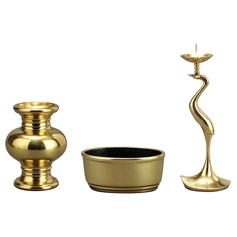 真宗大谷派 東 高田派 仏光寺派 新利休型 三具足 フッ素加工 磨き