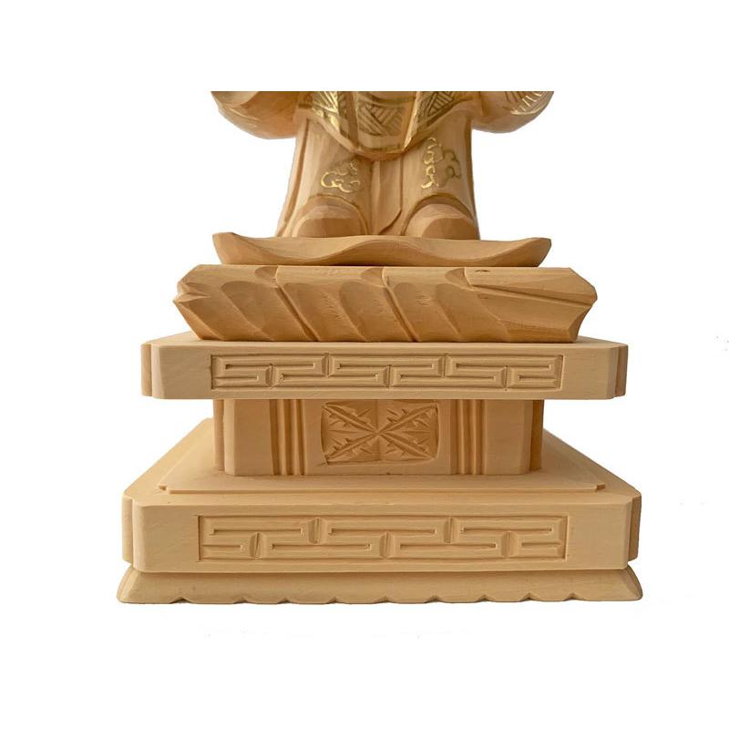 【フォロー割・新品】 中山鬼子母神　金泥　顔書き　上彫　柘植　総高さ約8.5㎝ 新品・未使用】 中山鬼子母神 金泥 顔書き 上彫 柘植 総高さ約