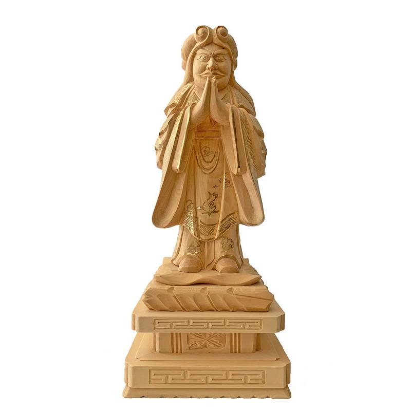 仏像 中山鬼子母神 総柘植 日蓮宗 金泥書 5.0寸 仏具 ツゲ