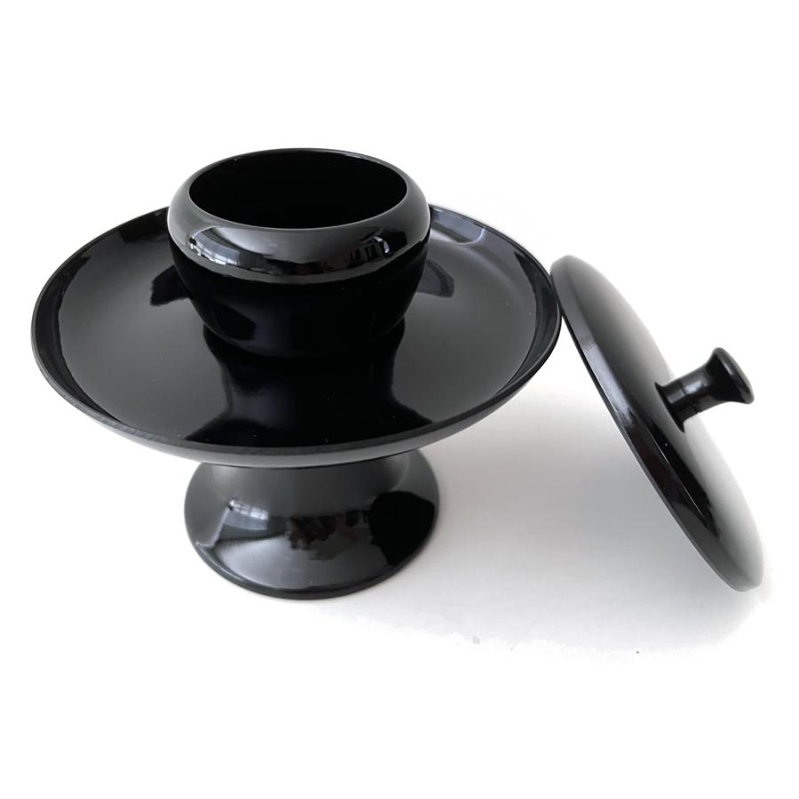 九谷焼 高茶台 湯呑 セット 黒 茶湯器 仏具 : 仏壇職人 関工作所