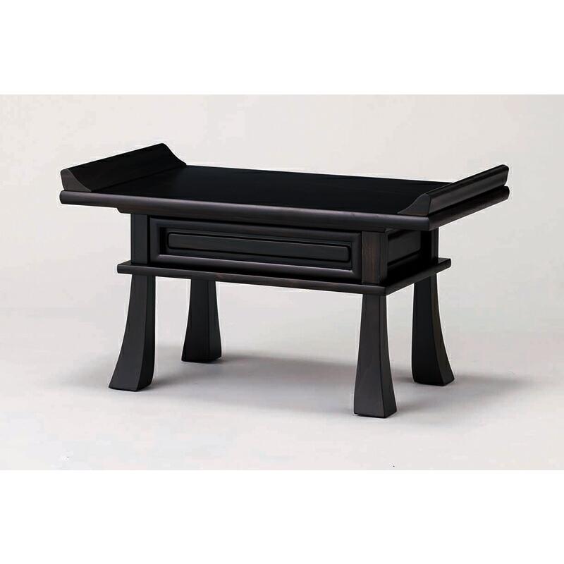 経机 仏壇用机 16号 黒檀 木製 仏具 引き出し ブラック 黒色 : 仏壇