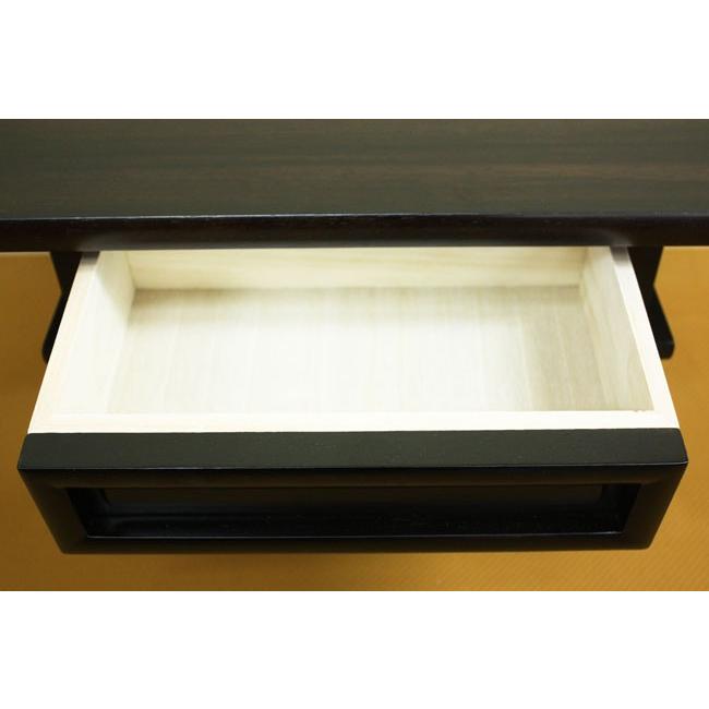 経机 仏壇用机 16号 黒檀 木製 仏具 引き出し ブラック 黒色 : 仏壇