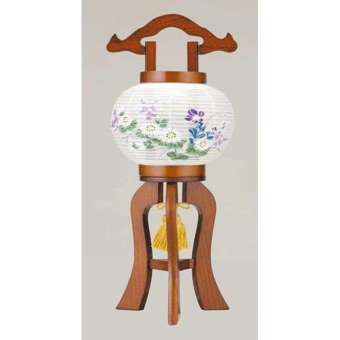 提灯 ミニ提灯 超ミニ行灯 秋千代行灯 絹張 (ケヤキ色塗) 左右対称絵柄 ...
