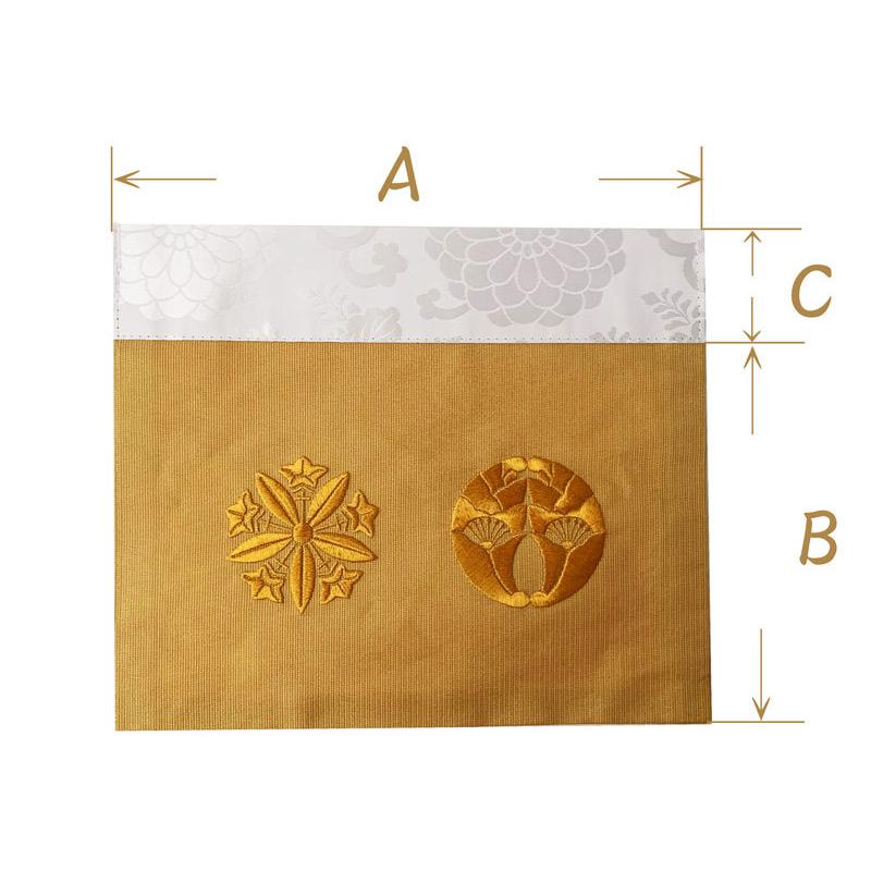 浄土宗 仏具 角打敷 金襴綿地 西山紋 金 刺繍 100代 : 仏壇職人 関工作