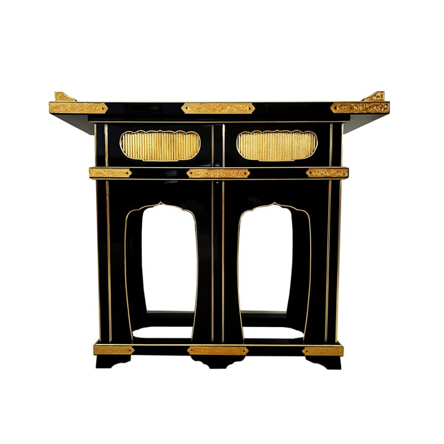 仏具 寺院用 各宗派 寺院仏具 立焼香机 黒塗 4尺 机 : 仏壇職人 関工作