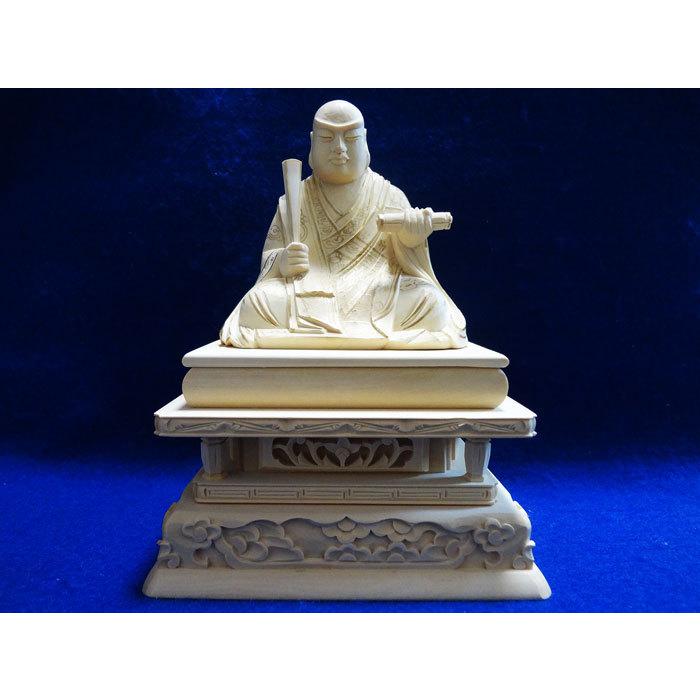 仏像 日蓮聖人君子 総柘植 金泥書 3.5寸 仏具 日蓮宗 美術、工芸品-楽器、手芸、コレクション