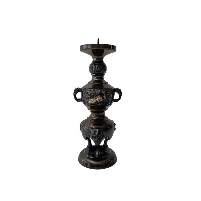 浄土真宗本願寺派 西 仏具 三具足 西紋入 4.0寸 仏具セット 仏前