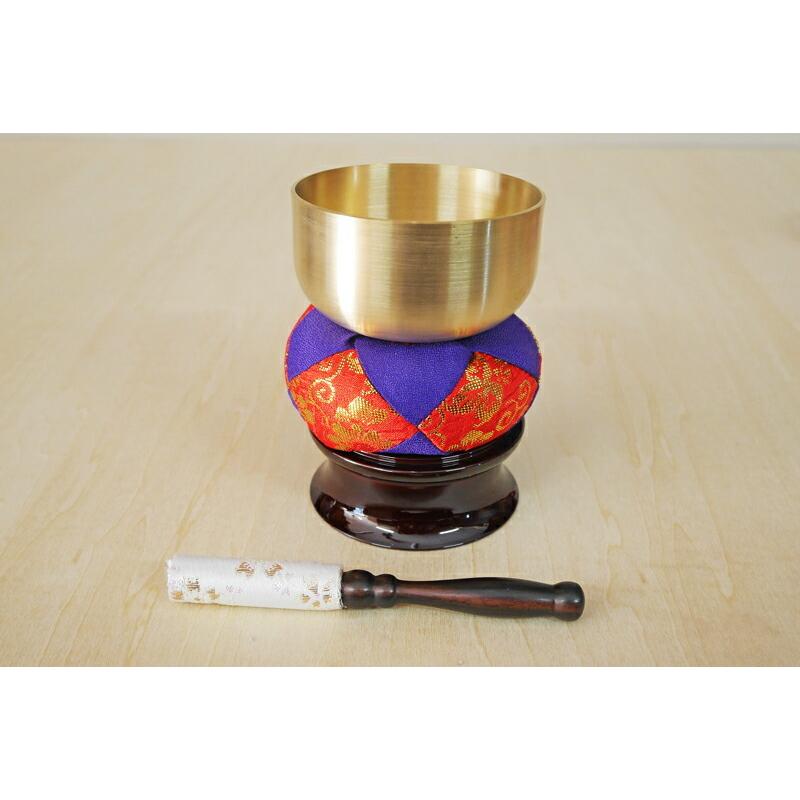 仏具 おりん おりんセット 仏具セット りん台 鈴 2.5寸 紫座布団 タメ 