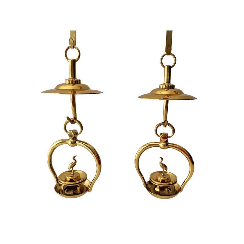 仏具 本山輪灯 永鍵 吊巾 3.0寸 金メッキ お磨き不要 真宗大谷派 東