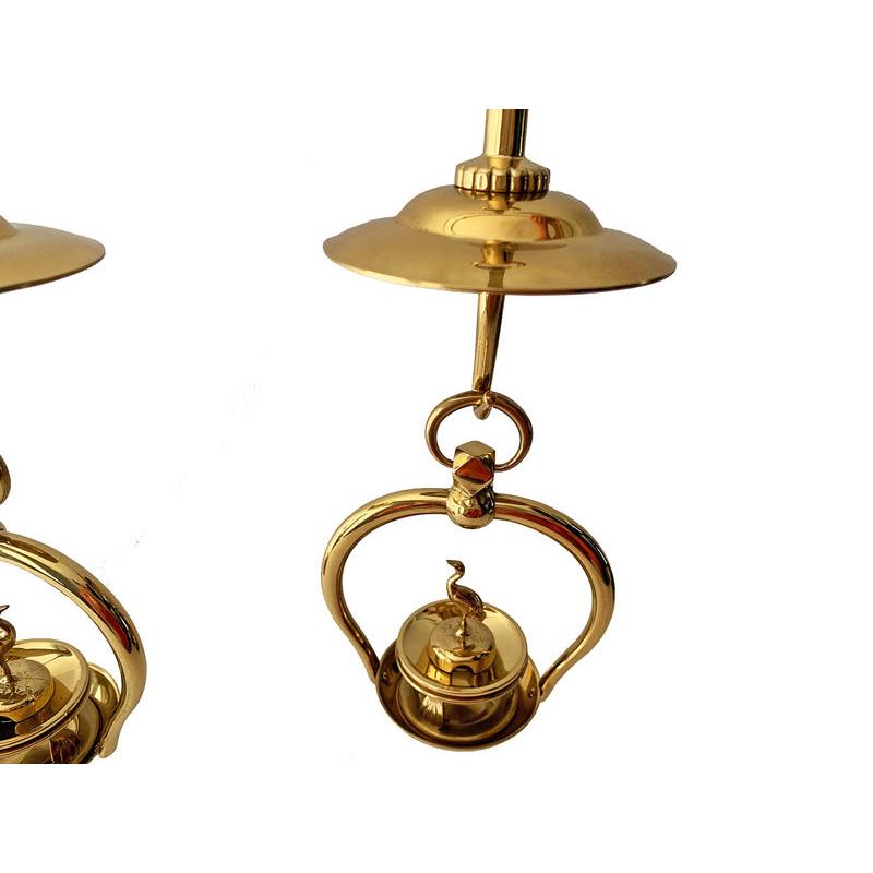 仏具 本山輪灯 永鍵 吊巾 3.0寸 金メッキ お磨き不要 真宗大谷派 東