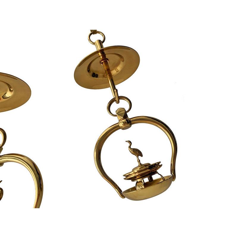 【即購入可】輪灯 6寸 24KGP 電装パーツ無 仏壇 仏具 現状渡し 真鍮製 藤菊輪灯 相吊 5.0寸 1対入 仏壇 仏具 りん灯 輪灯 浄土真宗