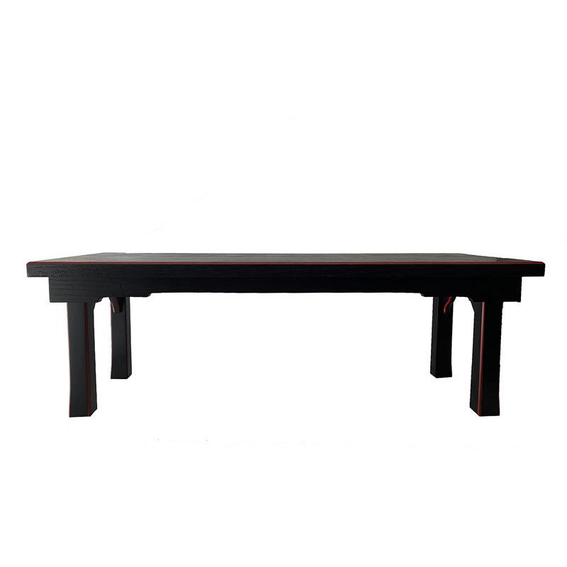 仏具□ 二月堂机 二段 折りたたみ式 経机 黒 （内朱） □御供物台 2尺