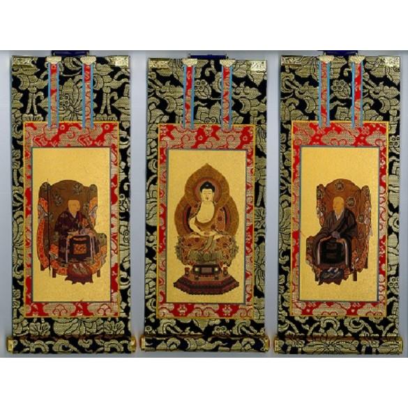 高い素材 仏具 掛軸 曹洞宗 上仕立 紺表装 ３枚セット 仏具セット １５０代 掛け軸 セット 代引不可 Altammamfactory Com Jo